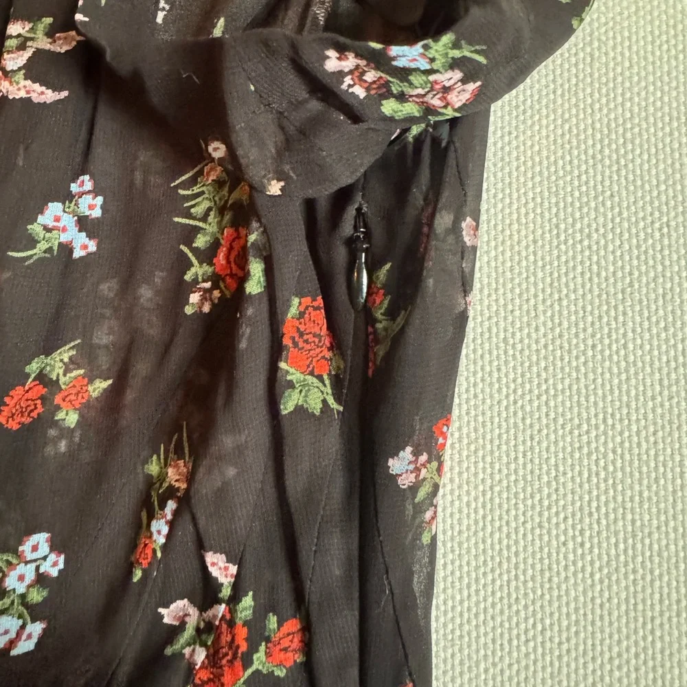 Coach Black Floral Midi Dress - Picture 9 of 12